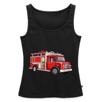 Camion d’incendie Camion d’incendie Camion d’incendie Incendie de camion d’incendie - Débardeur bio Premium Femme - noir - Devant - AI Model Female 172 light (172cm)