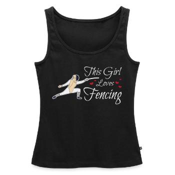 This Girl Loves Fencing Sport Fencer Gift Epee - Women’s Premium Organic Tank top - black - Front - AI Model Female 172 light (172cm)