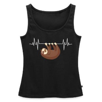 Trägheits-Herzschlag, der an der EKG-Linie Kleidungs-Trägheit hängt - Frauen Premium Organic Tank Top - Schwarz - Vorne - AI Model Female 172 light (172cm)