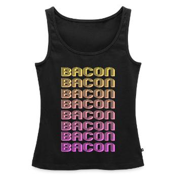 Bacon Bacon Bacon Bacon Bacon Bacon Bacon Bacon - Débardeur bio Premium Femme - noir - Devant - AI Model Female 172 light (172cm)