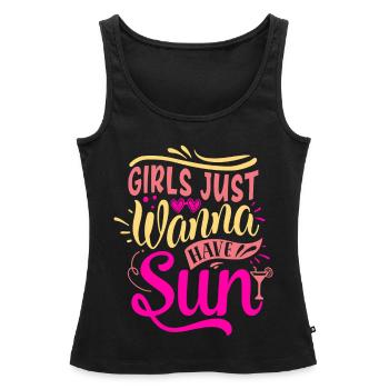 Sonnenschein Sommer Urlaub Bräune Strand Sonne - Frauen Premium Organic Tank Top - Schwarz - Vorne - AI Model Female 172 light (172cm)