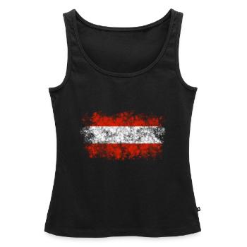 Drapeau autrichien Couleurs nationales Drapeau - Débardeur bio Premium Femme - noir - Devant - AI Model Female 172 light (172cm)
