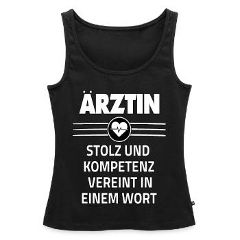 Ärztin Stolz Kompetenz Beruf - Frauen Premium Organic Tank Top - Schwarz - Vorne - AI Model Female 172 light (172cm)