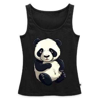 Cuddly Panda Bear - Women’s Premium Organic Tank top - black - Front - AI Model Female 172 light (172cm)