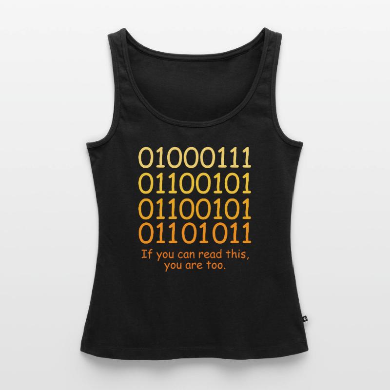 Funny Code Binary Code Design for Nerds Geeks Women’s Premium Organic Tank top