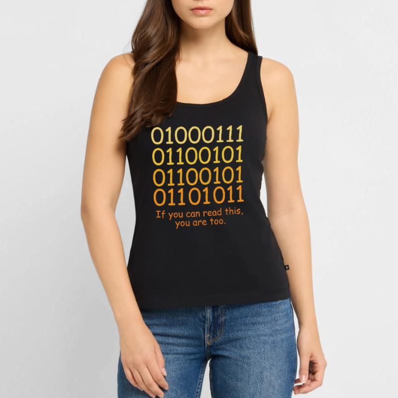 Funny Code Binary Code Design for Nerds Geeks Women’s Premium Organic Tank top