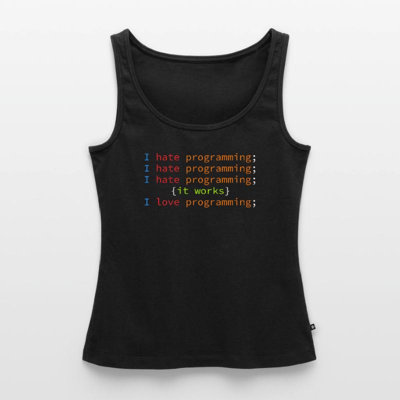 Code Debugging Joke Hate Programming Coder Women’s Premium Organic Tank top