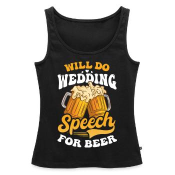 Le conférencier fera un discours de mariage pour la bière - Débardeur bio Premium Femme - noir - Devant - AI Model Female 172 light (172cm)