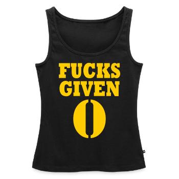 Zero fucks given - Débardeur bio Premium Femme - noir - Devant - AI Model Female 172 light (172cm)