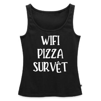 wifi pizza survêt - Débardeur bio Premium Femme - noir - Devant - AI Model Female 172 light (172cm)