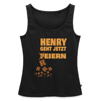 henry - Frauen Premium Organic Tank Top - Schwarz - Vorne - AI Model Female 172 light (172cm)