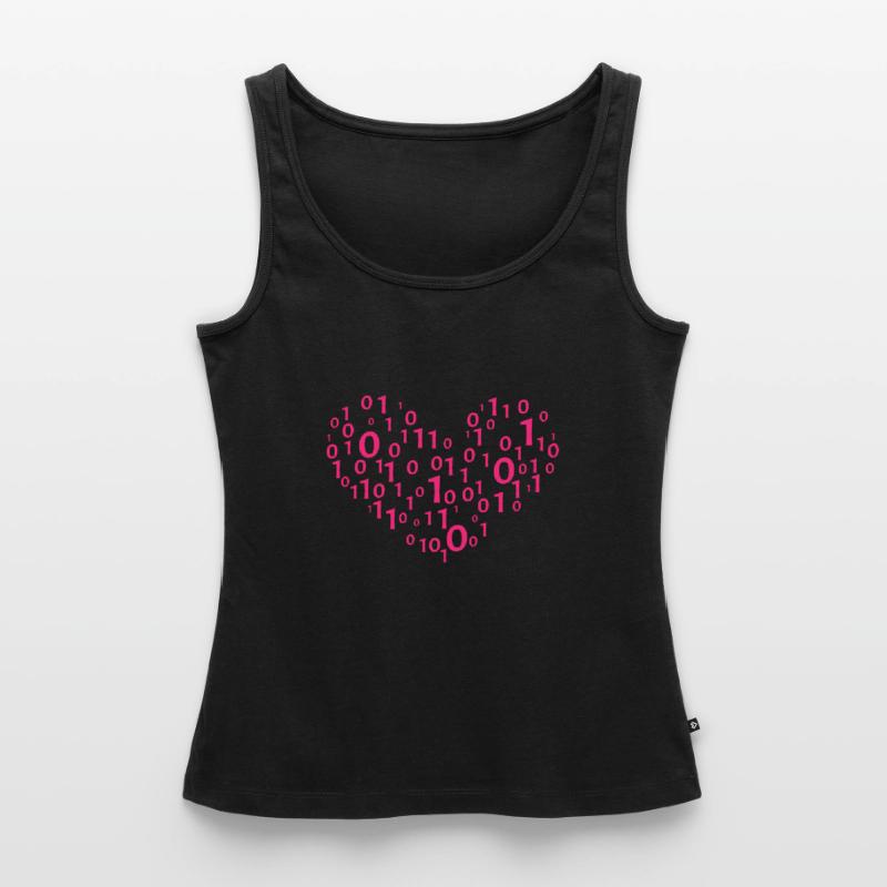 Heart Binary Coding Computer Science Gift Women’s Premium Organic Tank top