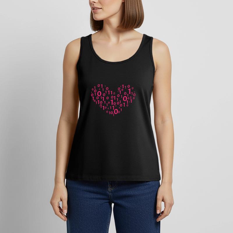Heart Binary Coding Computer Science Gift Women’s Premium Organic Tank top