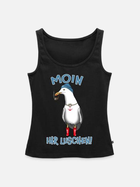 Möwe MOIN IHR LUSCHEN! - Frauen Premium Organic Tank Top - Schwarz