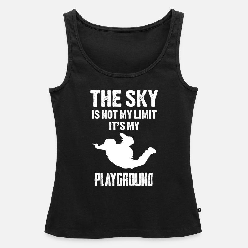 Skydive Fallschirmspringen Geschenkidee - Débardeur bio Premium Femme - noir