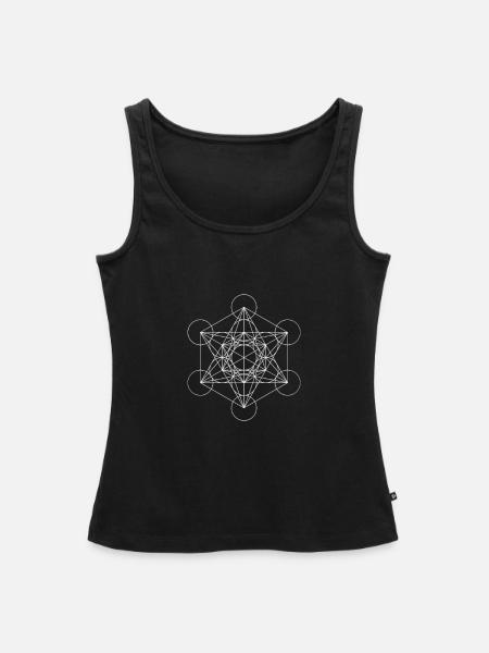 Metatron es Cube - Frauen Premium Organic Tank Top - Schwarz