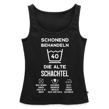 40. GEBURTSTAG DAMEN JAHRGANG 1983 40 JAHRE FRAU - Frauen Premium Organic Tank Top - Schwarz - Vorne - AI Model Female 172 light (172cm)