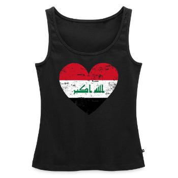 Irak Flaggenherz - Frauen Premium Organic Tank Top - Schwarz - Vorne - AI Model Female 172 light (172cm)