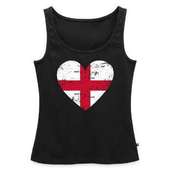 England Flaggenherz - Frauen Premium Organic Tank Top - Schwarz - Vorne - AI Model Female 172 light (172cm)
