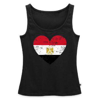 Egypt Flag Heart - Women’s Premium Organic Tank top - black - Front - AI Model Female 172 light (172cm)