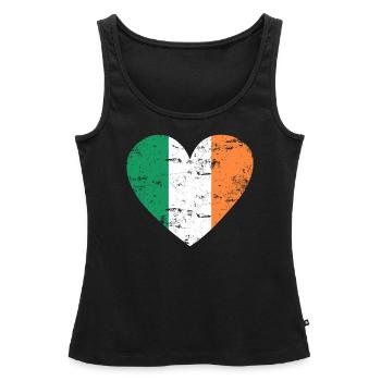 Ireland Flag Heart - Women’s Premium Organic Tank top - black - Front - AI Model Female 172 light (172cm)
