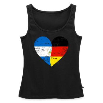 Nicaragua Allemagne Flag Coeur - Débardeur bio Premium Femme - noir - Devant - AI Model Female 172 light (172cm)