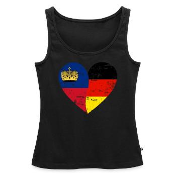 Liechtenstein Deutschland Flaggenherz - Frauen Premium Organic Tank Top - Schwarz - Vorne - AI Model Female 172 light (172cm)