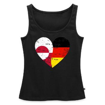 Groenland Allemagne Flag Heart - Débardeur bio Premium Femme - noir - Devant - AI Model Female 172 light (172cm)