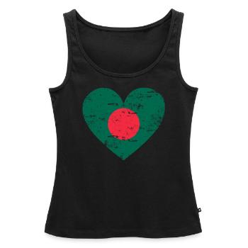 Bangladesh flag heart - Women’s Premium Organic Tank top - black - Front - AI Model Female 172 light (172cm)