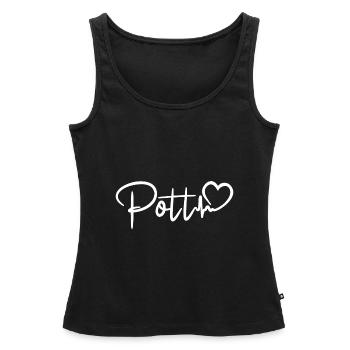 Pott Herzschlag Ruhrpott Liebe - Frauen Premium Organic Tank Top - Schwarz - Vorne - AI Model Female 172 light (172cm)