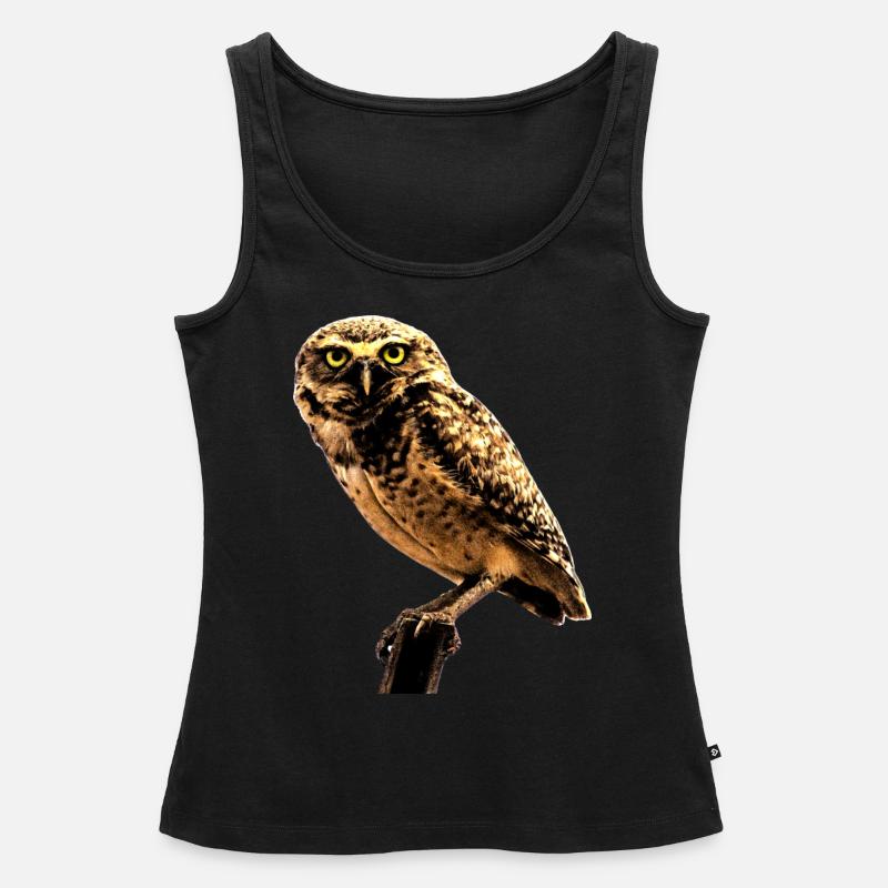 Die Eule die Eule - Frauen Premium Organic Tank Top - Schwarz