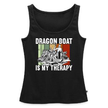Drachenboot - Frauen Premium Organic Tank Top - Schwarz - Vorne - AI Model Female 172 light (172cm)