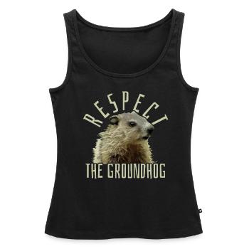 marmot - Women’s Premium Organic Tank top - black - Front - AI Model Female 172 light (172cm)