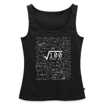 Racine à partir de 100 ans - cadeau du 10ème anniversaire - Débardeur bio Premium Femme - noir - Devant - AI Model Female 172 light (172cm)