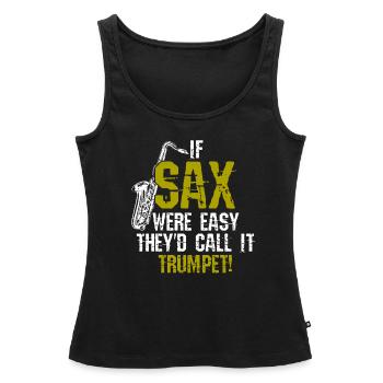 Saxophon - Frauen Premium Organic Tank Top - Schwarz - Vorne - AI Model Female 172 light (172cm)