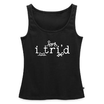 Triathlon - Triathlete Funny Gift - Women’s Premium Organic Tank top - black - Front - AI Model Female 172 light (172cm)