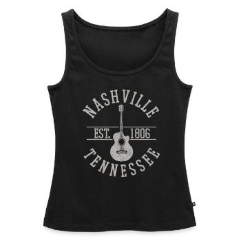 Nashville Tennessee - Country Music Guitare - Débardeur bio Premium Femme - noir - Devant - AI Model Female 172 light (172cm)
