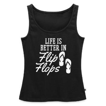 Das Leben Ist Besser In Flip Flops Urlaub Sommer - Frauen Premium Organic Tank Top - Schwarz - Vorne - AI Model Female 172 light (172cm)