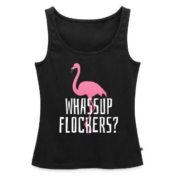 Flamingo - Frauen Premium Organic Tank Top - Schwarz - Vorne - AI Model Female 172 light (172cm)
