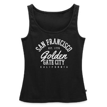 San Francisco, Californie - Etats-Unis d'Amérique Souvenir - Débardeur bio Premium Femme - noir - Devant - AI Model Female 172 light (172cm)