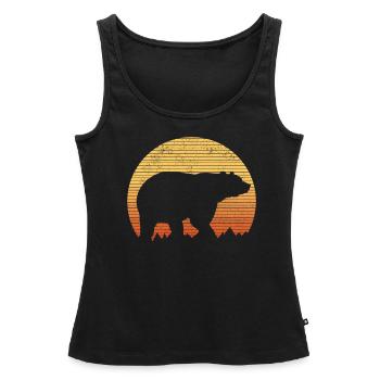 Vintage Bear Grizzly Outdoor Gift - Women’s Premium Organic Tank top - black - Front - AI Model Female 172 light (172cm)