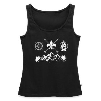 Pfadfinder - Frauen Premium Organic Tank Top - Schwarz - Vorne - AI Model Female 172 light (172cm)