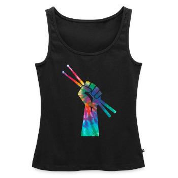 Drummer drums vintage drummer gift - Women’s Premium Organic Tank top - black - Front - AI Model Female 172 light (172cm)