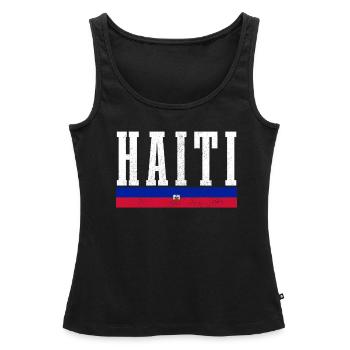 Haïti - Débardeur bio Premium Femme - noir - Devant - AI Model Female 172 light (172cm)