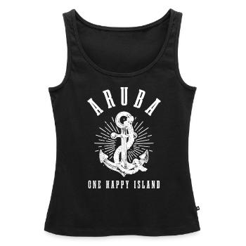 Aruba - Women’s Premium Organic Tank top - black - Front - AI Model Female 172 light (172cm)