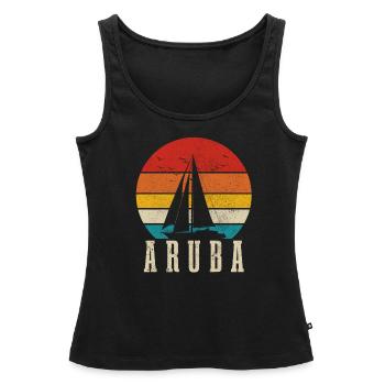 Aruba - Women’s Premium Organic Tank top - black - Front - AI Model Female 172 light (172cm)
