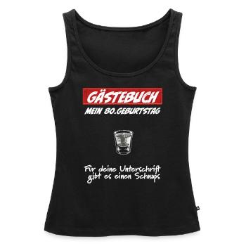 Gästebuch Geburtstag 80 Jahre Männer Frauen - Frauen Premium Organic Tank Top - Schwarz - Vorne - AI Model Female 172 light (172cm)