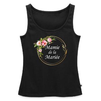 mamie de la mariée - Débardeur bio Premium Femme - noir - Devant - AI Model Female 172 light (172cm)