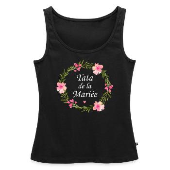 Tata de la mariée - Débardeur bio Premium Femme - noir - Devant - AI Model Female 172 light (172cm)