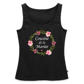 Cousine de la mariée - Débardeur bio Premium Femme - noir - Devant - AI Model Female 172 light (172cm)